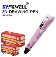 Penna 3D Myriwell 2 Generazione LCD display fai da te Stampa 3D Arte Penna per bambini Strumenti di disegno di alta qualità ABS Pla Plastica 201214