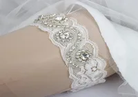 5 piezas Lote Crano de lente de cristal Garters Bridal Cinturas de boda blanca pura 3811725