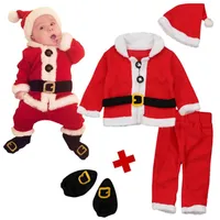 Ropa navideña para niños; Adecuado para niños y niñas de manga larga; Play tocando ropa de Santa Claus; Preciosa ropa de bebé; x10206S