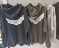Erkek güvercin kapşonlu sweatshirts tasarımcısı kanyes klasik wests cpfm lüks hoodies üç parti ortak adı barış güvercinleri baskılı erkek kadınlar yzys kazak süveteri kaput