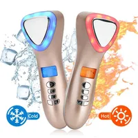 Mini masseur de marteau froid LED LED PON Th￩rapie Ultrasonic Cryotherapy Vibration Face Lift Pore Pore Machine de soins de la peau 2925