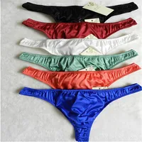 CloseWhole - 6pcs 100% Silk Men&039;s Underwear Thongs Size S M L XL XXL XXXL280z