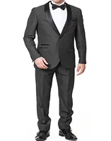 Cheap And Fine Shawl Lapel Groomsmen One Button Groom Tuxedos Men Suits WeddingPromDinner Man BlazerJacketPantsTie G07