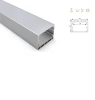50 x 1m Setslot T3T5 Temperli LED alüminyum profili ve derin u şekil kolye LED kanalı, gömme duvar lambası için