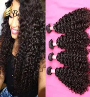 Bella hår 4pcs 11a Virgin Hair Bundle brasilianska indiska peruanska obearbetade mänskliga hårväv Curly Wave Natural Color Can Be Dye4067855