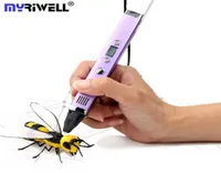 Myriwell -LED -Bildschirm 3D -Stift Absplapcl 175mm Filament USB Lading 3D -Druckstift Kreatives Spielzeuggeschenk für Kinder Design 201214