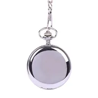Retro Doble Face Smooth Silver Roman Numerals Mechanical Pocket Watch Pending con cadena de cuarzo unisex Gift209l