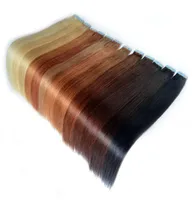 PU Skin Waft Tape Straight In Human Hair Extensions Dark Auburn Remy 40 Pieces Blonde 200390392203903924quot26quot5878670