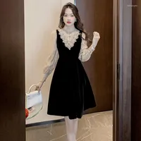 Casual Dresses Cheongsam Velvet Temperament Of Children With The Autumn 2022 Installed High-end Chic Black In Spring And Dress