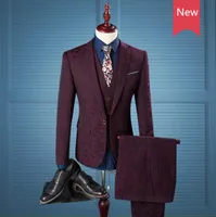 أزياء الرجال 039S Slim Fit Business Suit Men Fashion 3 Pitch Mens Blazers Suits Suits Groom Wedding Suits1378752