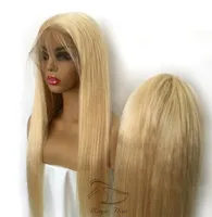 150 Densidade Lace Full Human Hair Wigs Brasileiro Blonde Cabelo