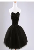 2019 Black Lace Sweetheart Short Prom Homecoming Dress Платье линии тюля из бисера