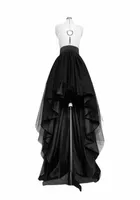 skirts High Low Black Tulle Skirt Asymmetrial Hem Tutu Layered Wedding Bridal Gown Waist Pleated Prom Gala Stylish Saia w5xO1318889