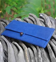 Women Wallet Clutch Card Holder Handmade Handbags Plant Dyeing Long Wallets Blue Coin Purse Fashion Money Bags Ladies Gift