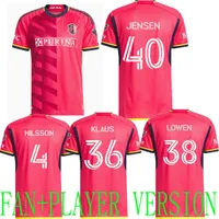 2023 St. L oUis City voetbalshirts Nieuw 2022 St Louis'red 'Sc Nilsson 4 Klauss 36 Nelson Gioacchini Vassilev Bell Pidro voetbalhirt Home Player Versie Fan Jersey Swsyi Swsyi
