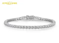 Solid 925 Sterling Silver 1521cm خلقت Moissanite Diamond Tennis Charm Bracelets for Women Wedding Fine Jewelry Drop 1755031