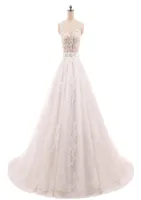 Vestido de no Noiva Abito da ballo Vintage Champagne Wedding Dresses Appliques in pizzo APPLICE Crystal Sheshes Robe de Mariage China Bridal Gowns4056126