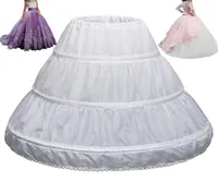 Kids Wedding Underskirt Girl Children Petticoat 3 Hoops One Layer Kids Crinoline Lace Trim Flower Girl Robe1762631