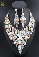 Fashion Necklace Earring Sets Bridal Jewelry Sets AB Color Crystal Party Wedding Costume Accessories Decoration Gift for Women 2011965228