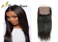 Bella Hair44 Silk Base Closure 100 Peruvian Virgian Hush Hair Extension 1020 Natural Color Silky Straight4716071