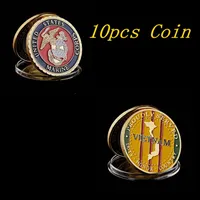 10pcs Gold Plated Collection Craft Vietnam Commemorative Challenge Coin Art Crafts254C