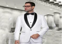 New Arrival White Tuxedos men wedding suits Cheap JacketPantsVest mens tuxedos Groom Suits men suits Blazer