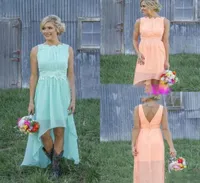 Modest Country Mint Bridesmaid Dress