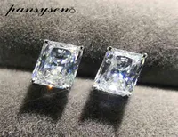 PANSYSEN 2ct Created Diamond 925 Sterling Silver Stud Earring Wedding Engagement Earring Jewelry Girl Gift 2106168109531