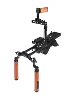 CAMVATE Pro Shoulder Mount Rig Extensiontype Half Cage With Manfrotto Quick Release Plate V Mount Power Splitter Item Code C