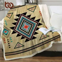 BeddingOutlet Geometric Print Throw Blanket Bedspread Southwest Microfiber Sherpa Fleece Sofa Bed Blanket Aztec Bedding 130x150 201128267O