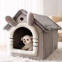 Dog Bed Warm House Grey Kennel Cat Tent Sleeping Cave Bed Self-Warming Cushion 2 In 1 Foldable Nest for Indoor Cats Kitten Puppy 220329204G