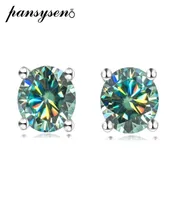 PANSYSEN Solid 925 Sterling Silver 2CT Real Stud Earrings for Women Wedding Engagement Fine Jewelry Gifts Whole 2207215177420