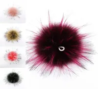 Other 10cm DIY Pompon Mink Faux Fur Balls Pompoms for Ring Keychain Shoes Hats Fluffy Pom Crafts cessories Materials Y22102815425