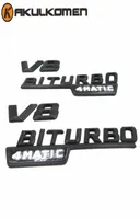 2PCSPAIR BLACKSILVER 3D V8 Biturbo 4Matic Amblem Rozeti Çıkartma Araba Sticker Benz CL63 CLS63 E63 C63 S63 AMG7226806