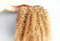 Brazilian Human Virgin Remy Kinky Curly Hair Extensions Dark Blonde 27 Color Hair Weft 23Bundles For Full Head1539519