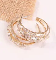 Wholeout gem C hoop earrings for women luxury designer bling diamond hoops circle huggie earrings zircon gold silver jewelry 6564702