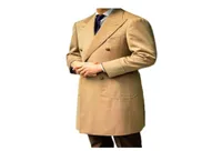 Men039s Trench Coats Winter Men39s Polyester MidLength Coat England Style Solid VNeck Stright Double Breasted JacketMen02541034