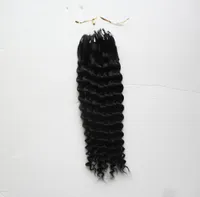 Curly micro perles Aucune Remy Nano Ring Links Human Curly Hair Extensions 10quot26quot 10gs 100G2195236