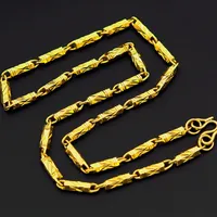 N298-50 cm lengte18k goud gevulde koele stoeprand Cuban Link Chain Men ketting 4 5mm242LL