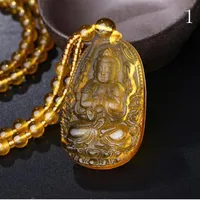 Natural Black Obsidian Carving Buddha Amulett hängende glückliche Obsidian Halskette Herrenpaar lieben schwarze Aura charm252r