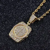 الذهب سيلفر الهيب هوب مصمم المجوهرات مجوهرات مثلجة الساعات قلادة رجالي الهدايا الموضة