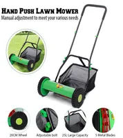 Push Hand Protable 25L Compact Hand Push Lawn Mown Courtyard Home Reel Mower No Power Lawnmower