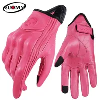 Mittens Suomy Women Pink Motorcycle Gloves Touch Screen Leather Electric Bike Glove Cycling Full Finger Motocross Luvas Da Motocic4385558