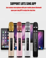 New K6 Bluetooth Microphone portable portable Handheld Wireless KTV Sing Karaoke Player Loudspeaker Mic haut-parleur pour iPhone 13 12 Pro Max PL