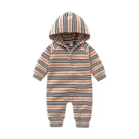 Designer Kid Kleidung Neugeborene Baby Jungen Mädchen Strampler 2021 Herbst Langarm Hoodie Stripe Overalls Jungen Kleinkind Kleidung Spring G22060303f