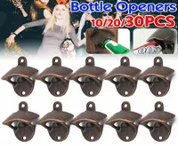 30 Pack Bottle Opener Wall Mounted Rustic Beer Opener Set Vintage Look With Mounting Screws For Kitchen Cafe Bars 210319