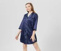 Satin Long Sleeve Nightgown Short Home Clothing Intimate Lingerie Summer Casual1699142