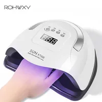 Lâmpada de unha de 104w Rohwxy para manicure Máquina de secador de unhas LED UV para cura gel Sun X7 Max Nail Ice Lamp para pregos Ferramentas de design de arte x0625331k
