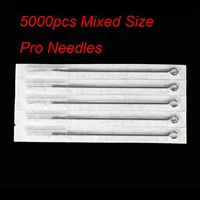 5000Pcs Assorted Disposable Sterile Tattoo Needles Mixed Size For Tattoo Power supply Ink Cups Tips Kits219A