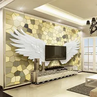 Пользовательская настенная бумага 3D Ангел Ангел Крылья Мозаика стена роскошная живопись